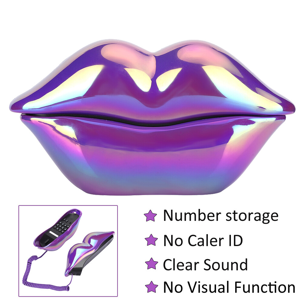 Lips Telephone Electroplate Desktop Landline Phone For
