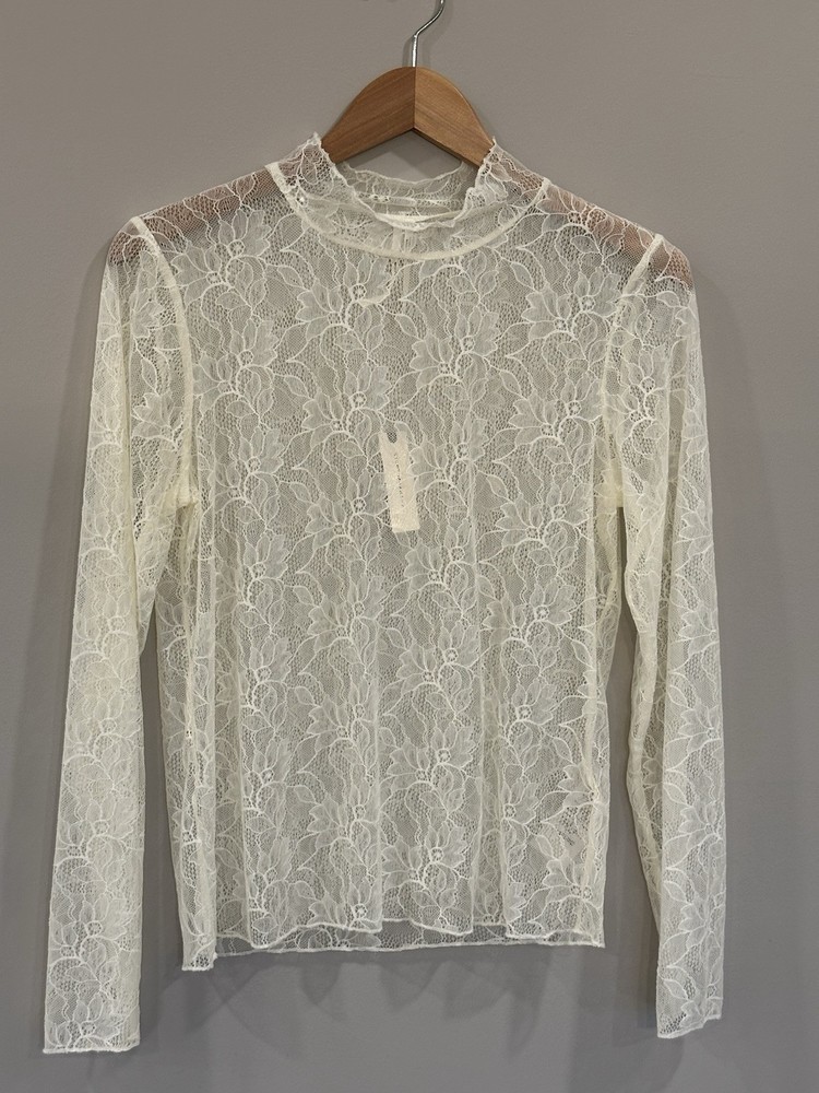 Anthropologie Lace Long Sleeve Top Medium