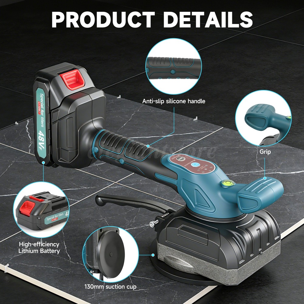 Tile Tiling Machine Vibrator Suction For Ceramic Floor Installation Grip handle