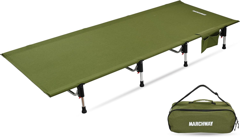 Compact Lightweight Folding Camping Cot Bed - Easy Setup, 330Lbs Capacity