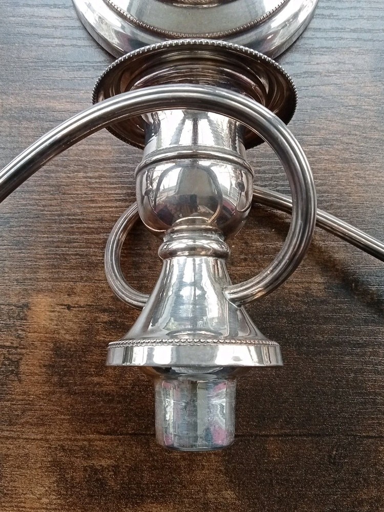 Vintage Three Arm Candelabra, Silver Plated 36 Cm