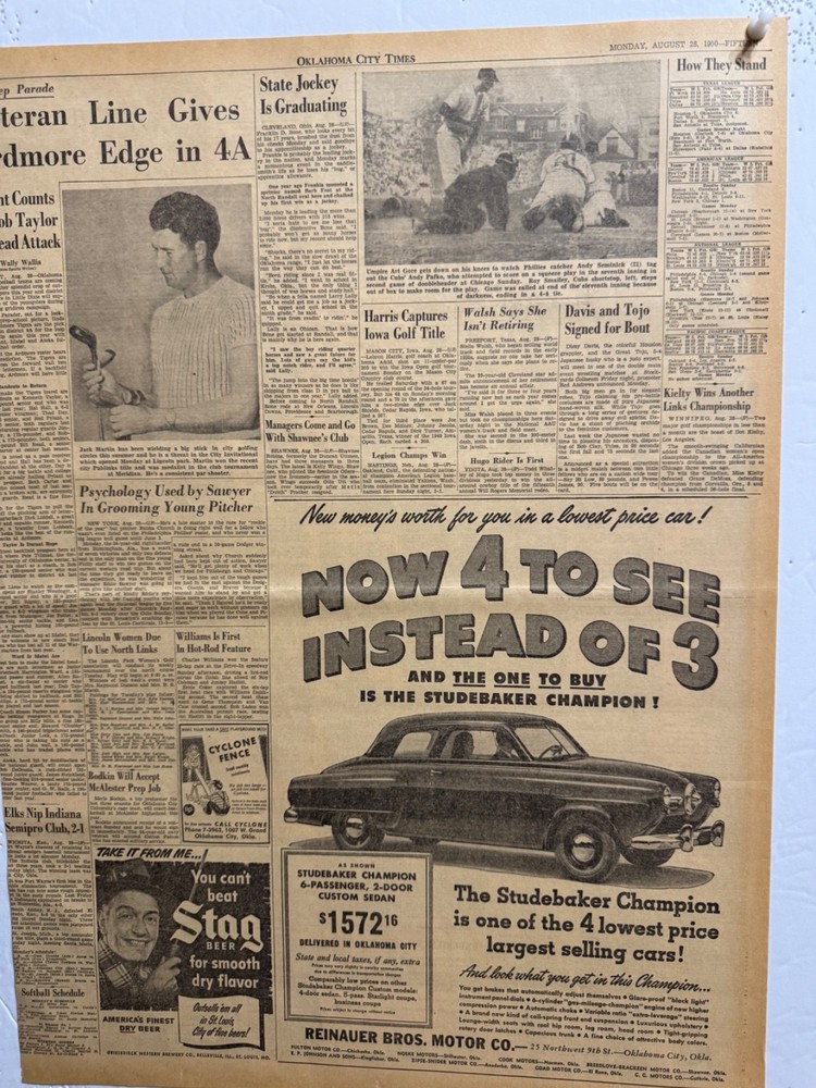 1950 STUDEBAKER CAR (3) NEWSPAPER ADS FREE SHIPPING