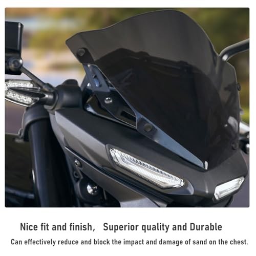 Motorcycle Windshield Windscreen Wind Deflector with Bracket Compatible Smoke