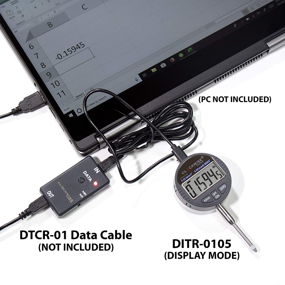 Clockwise Tools DIGR-0105 Electronic Digital Dial Indicator Gage Gauge Inch/Metr