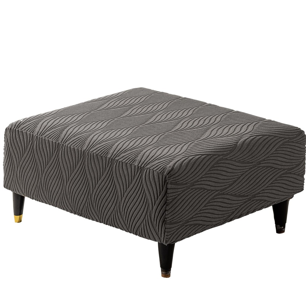 Stretch Ottoman Cover Square/Rectangle,Oversized Foot Stool Slip Cover, Jacqu...