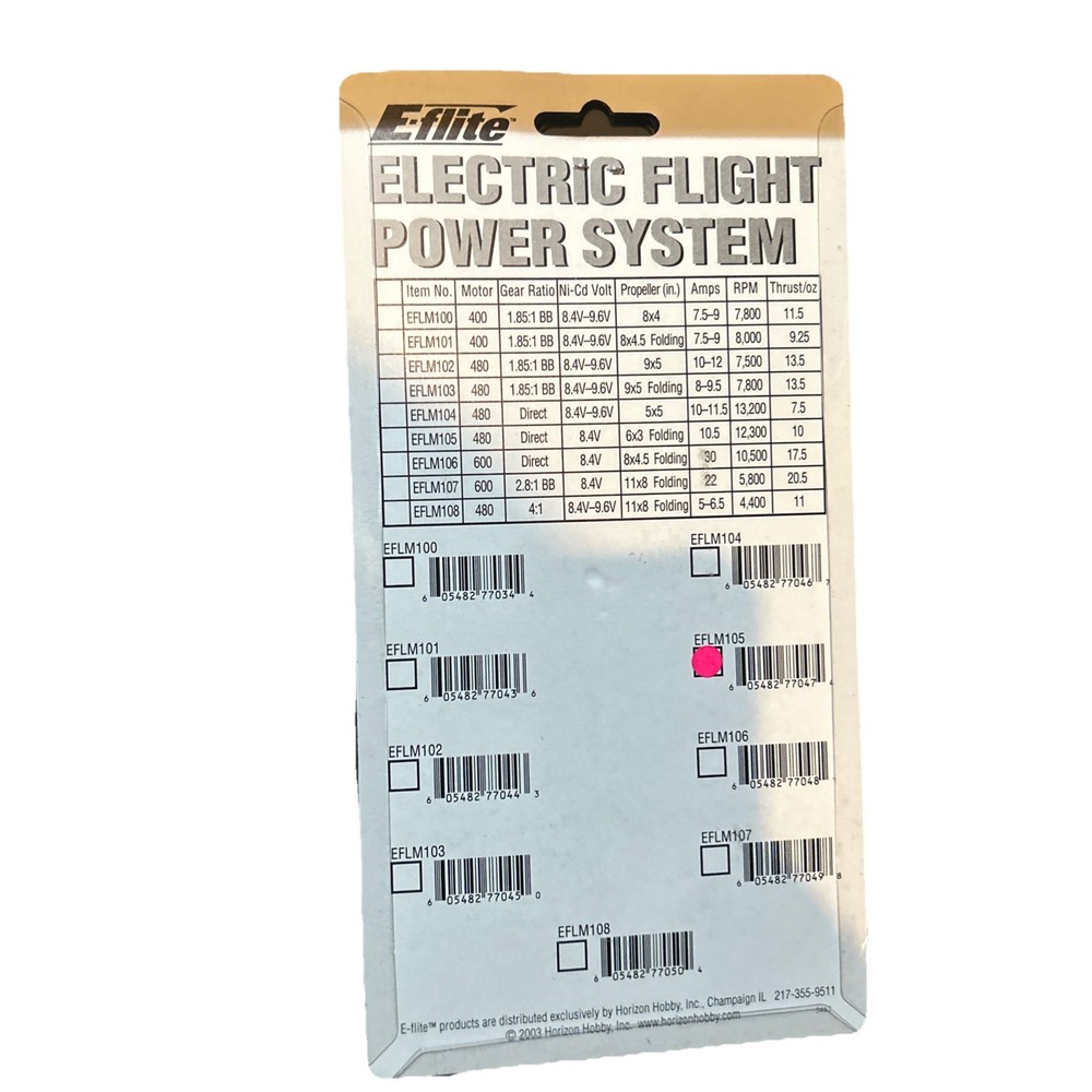 Eflite eflm105 Electric Flight Power System