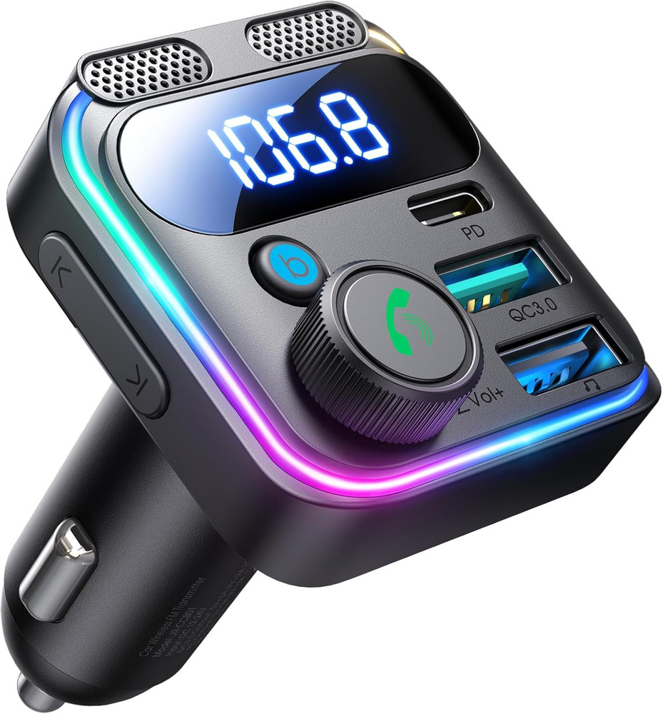 JOYROOM Bluetooth 5.4 Car Adapter FM Transmitter 81W Bluetooth Cigarette Lighter