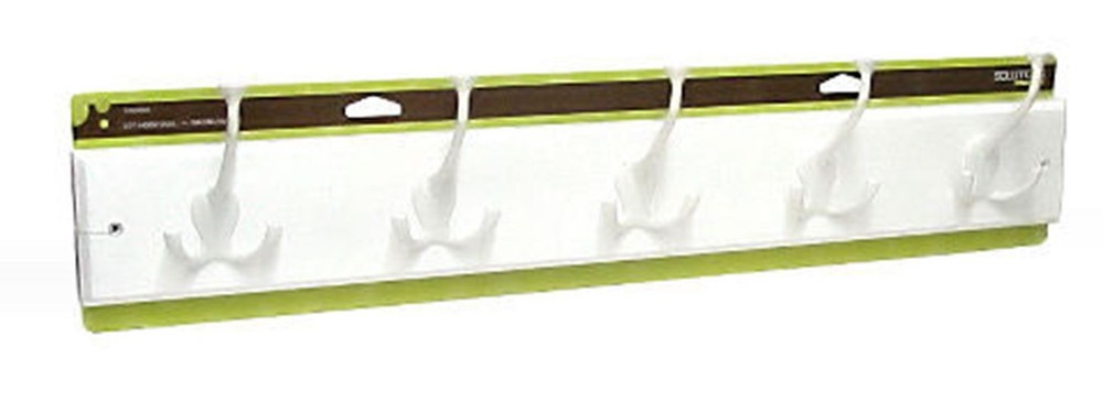 (2 Pack) White Hook Rails 27" With 5 Flared Tri-Hooks