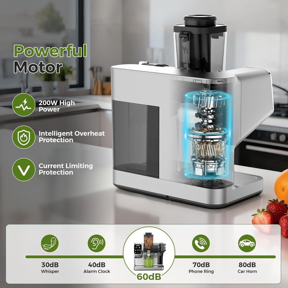 Cold Press Juicer, Powerful Juicer Machines with Adjustable Juicing Pressure,...