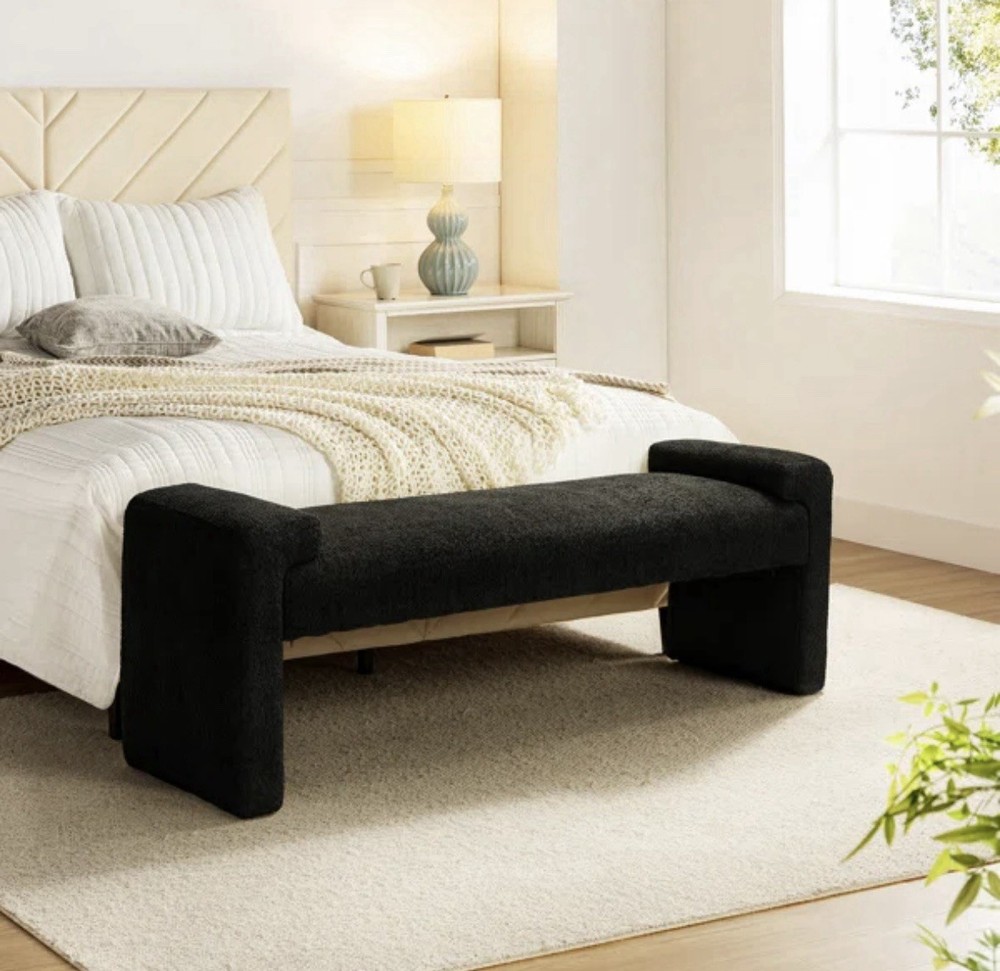 Arles is 58.5’’ W Modern Upholstered Accent Bench