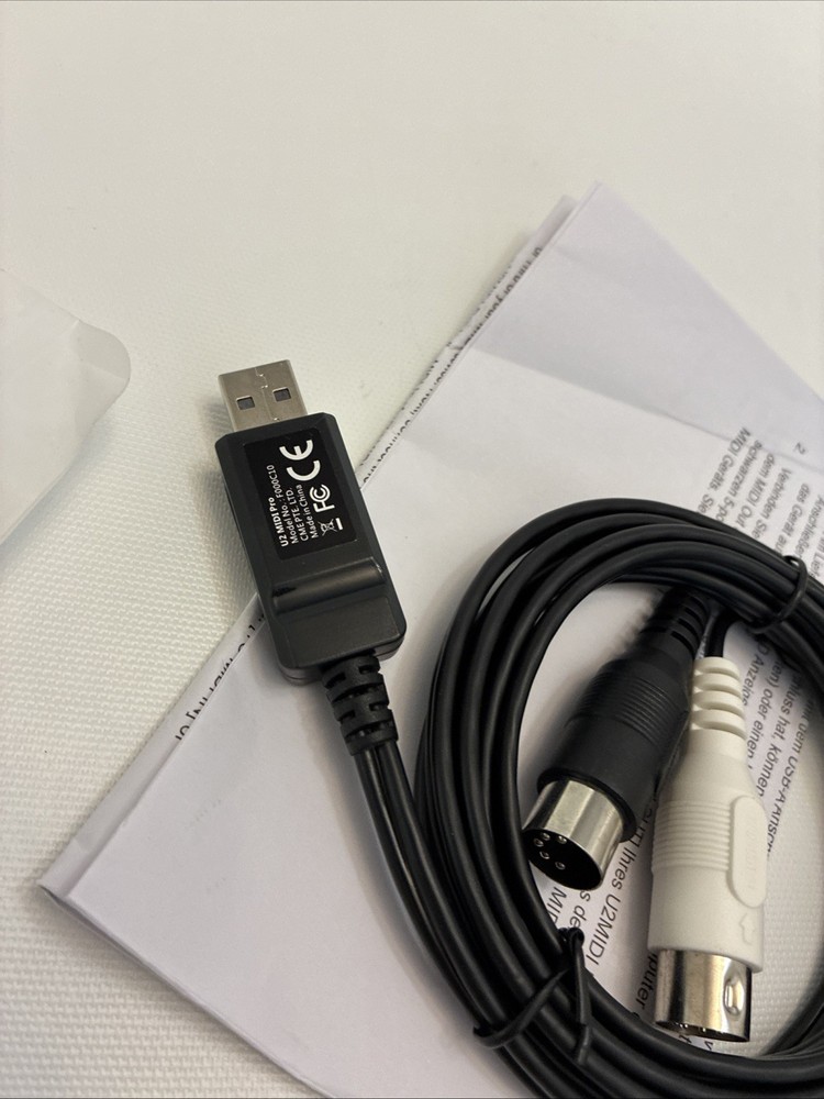 USB MIDI Cable 6.5ft - High-Speed Plug Play Interface for Instruments