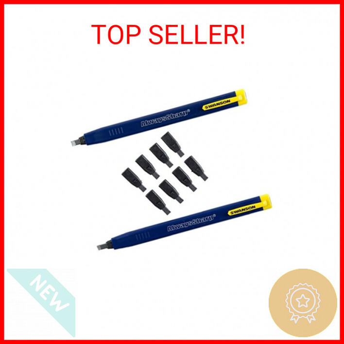 Swanson Tool Co CP216 AlwaysSharp Refillable Mechanical Carpenter Pencil, Two Pa
