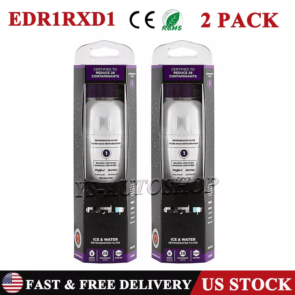 New 2Pack Replacement ΕDR1RXD1 Refrigerator Ice & Water Filter 1 Sealed Home US