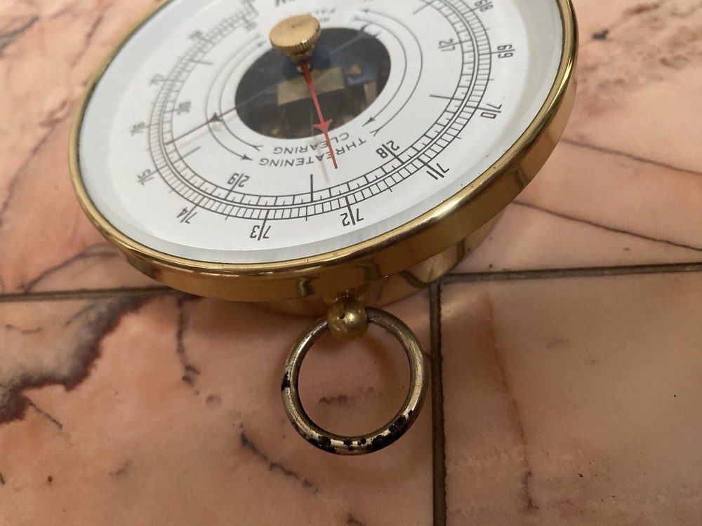 Vintage Welch Brass Barometer