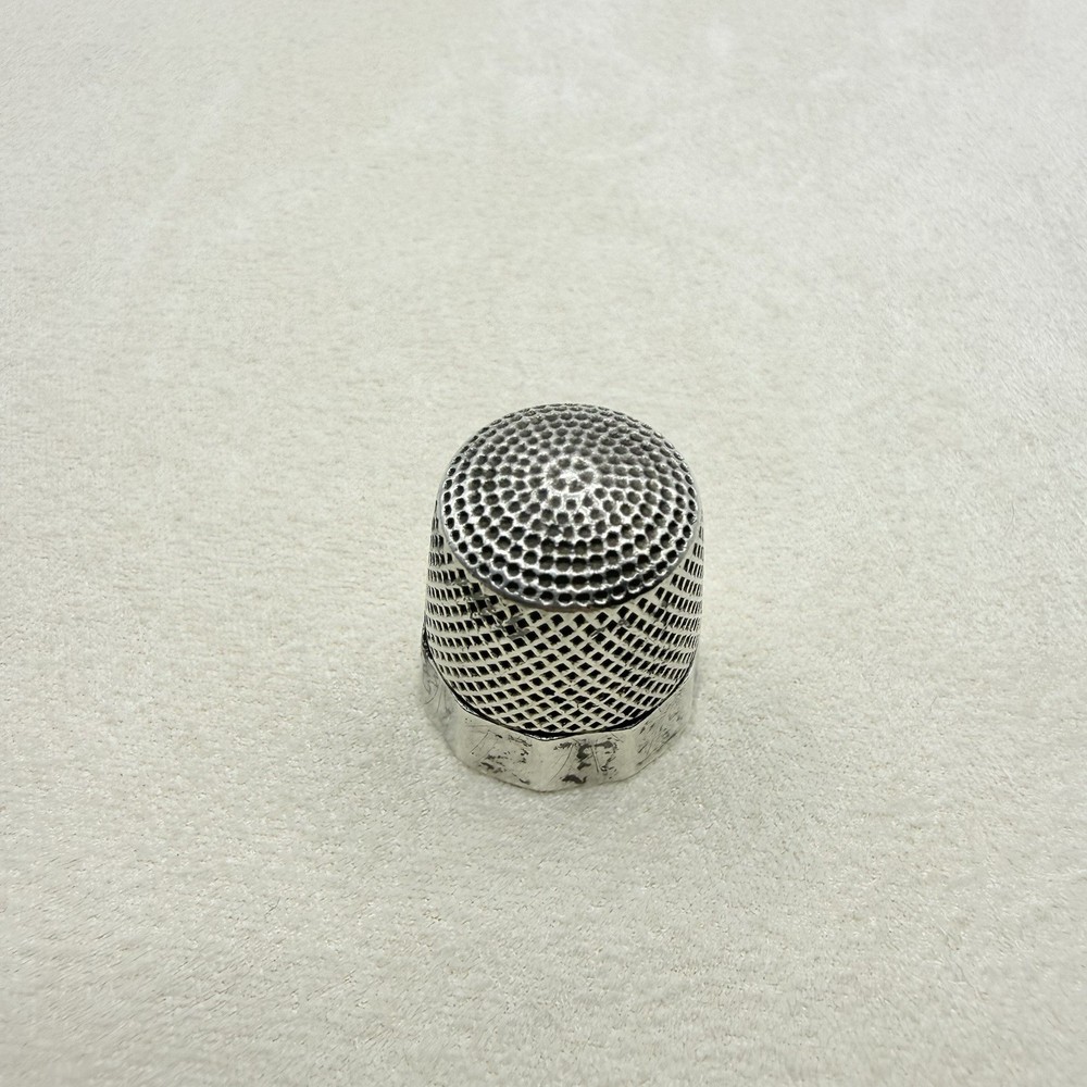 Antique Sterling Silver Mesh Pattern Thimble Sewing Accessory Collectible