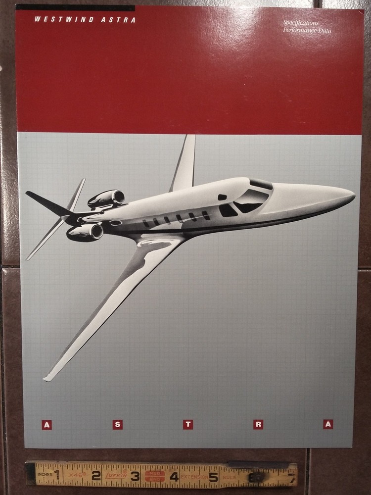 Original Atlantic Aviation Westwind Astra Specs & Performance Brochure, 4 page