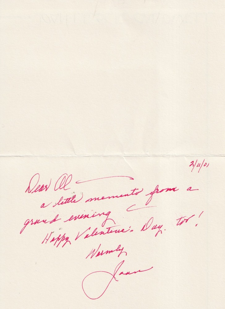 Joan Leslie signed personal letter ALS
