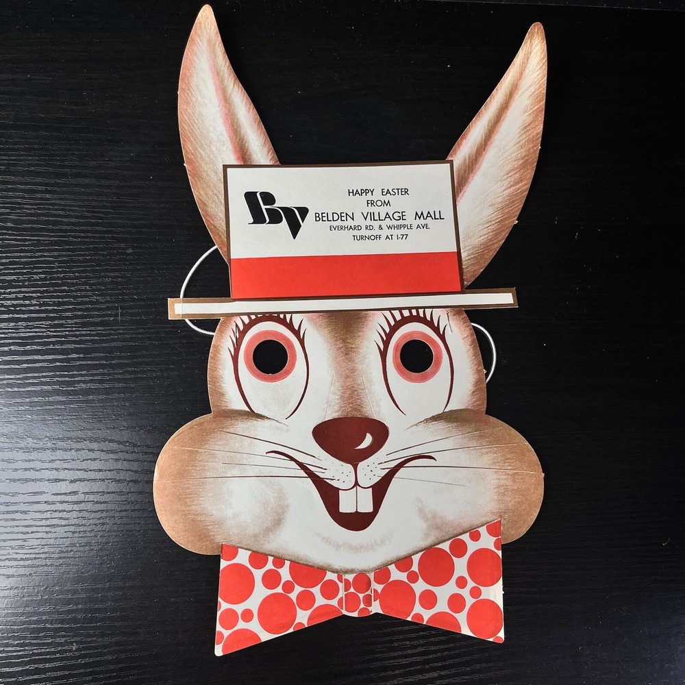 Easter Bunny Mask Vintage Paper Belden Village Masks