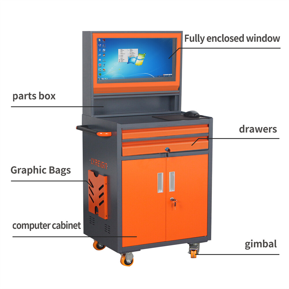 Industrial Mobile Security LCD Computer Cabinet Suitable for Up to 27" monitors