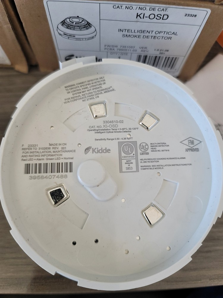 KIDDE KI-OSD INTELLIGENT OPTICAL SMOKE DETECTOR-WHITE