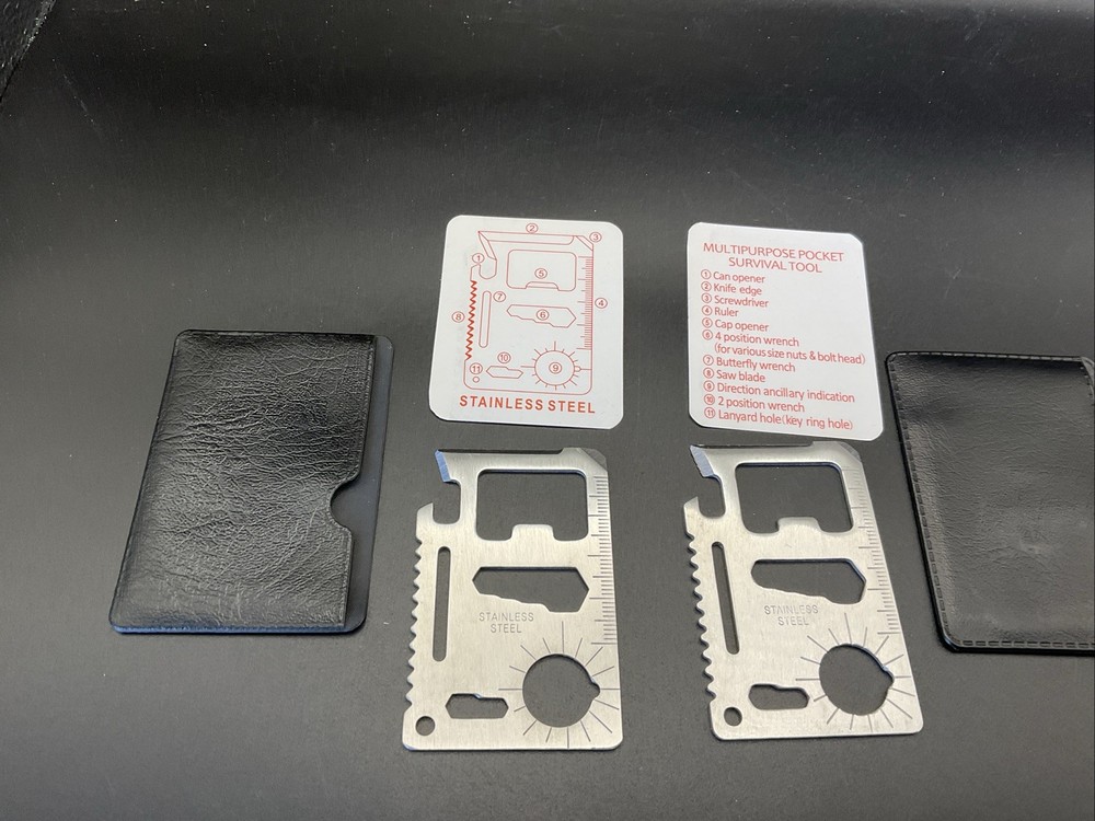 2- 11 - in- 1 Function Credit Card Size Survival Pocket Tool