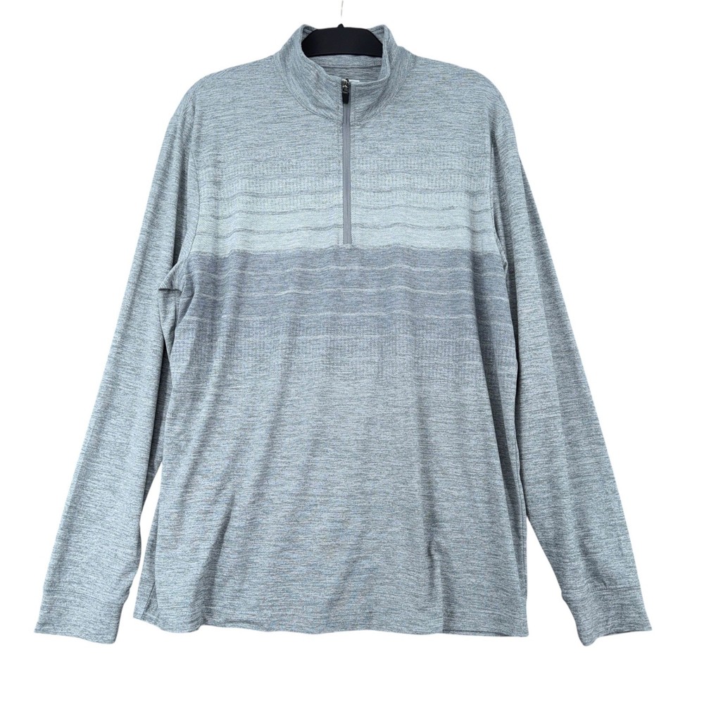 Grand Slam Performance Men's Gray Heather Quarter Zip Long Sleeve Pullover L
