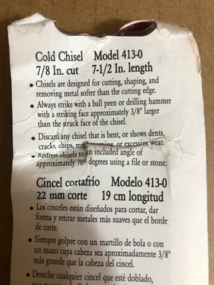 Dasco Pro 413-0 Cold Chisel, 7/8-Inch *