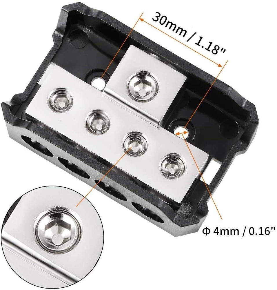 Professional Grade 4-Way Audio Power Distributor - Easy Installation, 2 Pack