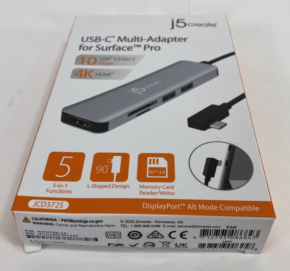 j5create - USB-C Multi-Adapter for Surface Pro Guaranteed