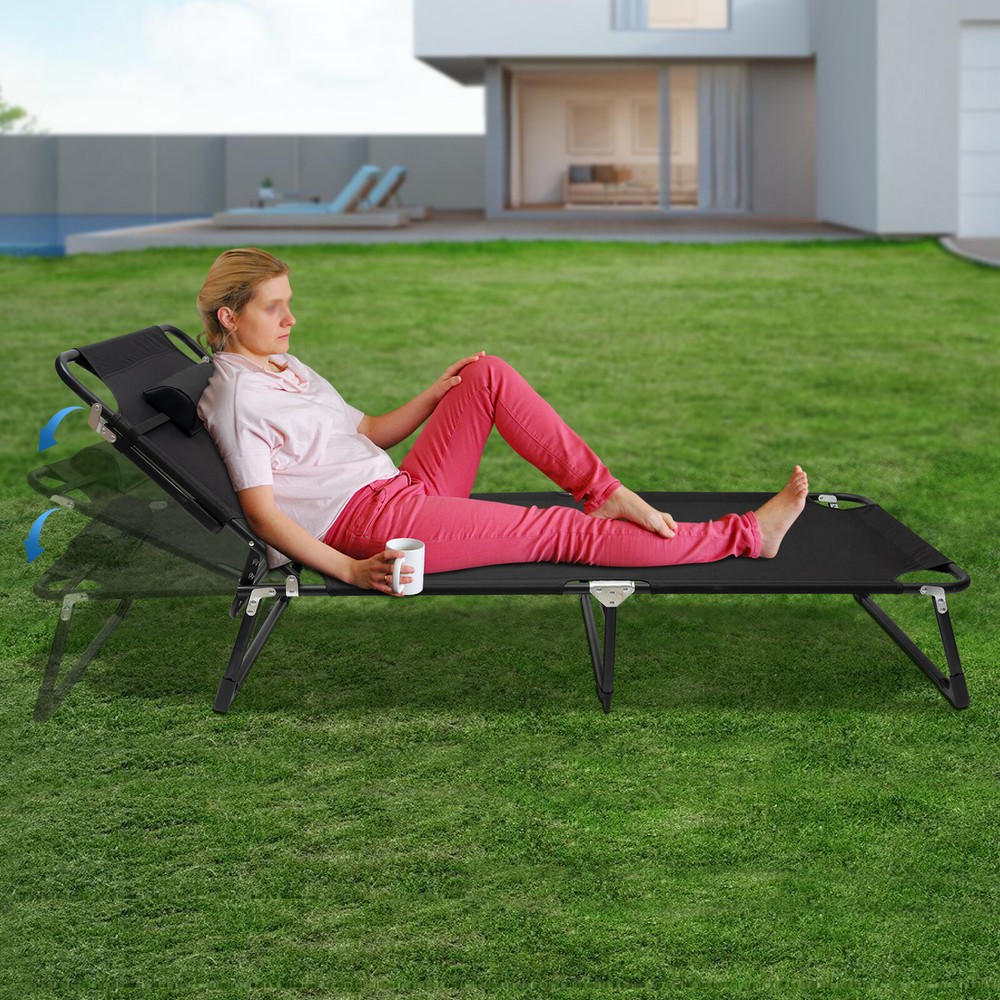 Folding Camping Cot Free Standing Rectangular Outdoor Camping Bed 120kg/265lbs