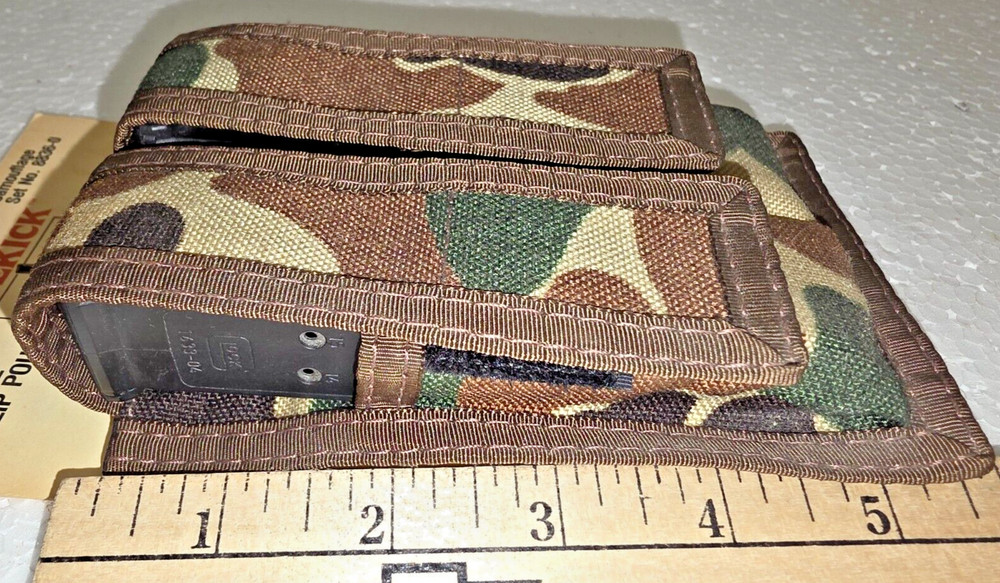 Uncle Mikes Nylon Double Magazine Pouch Camo 8836-0 NEW Double Stack NOS