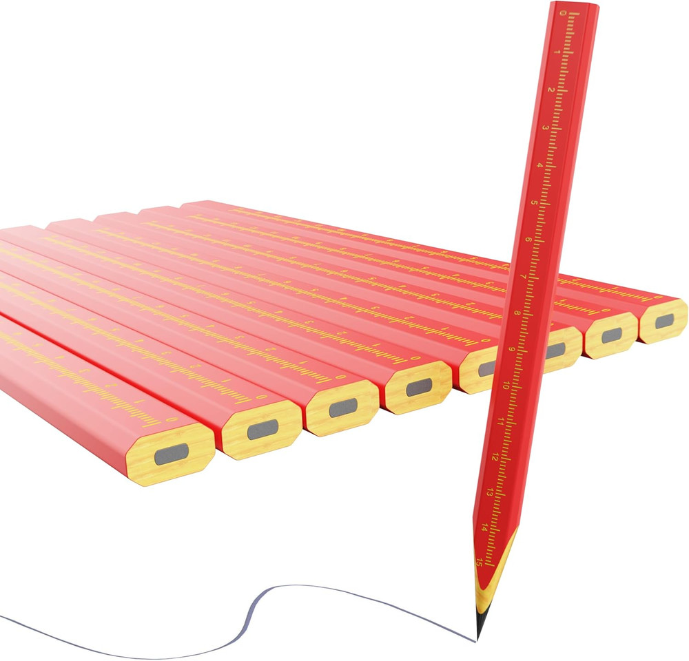 Construction Carpenter Pencils Set for Woodworking Marking (8 Pack)