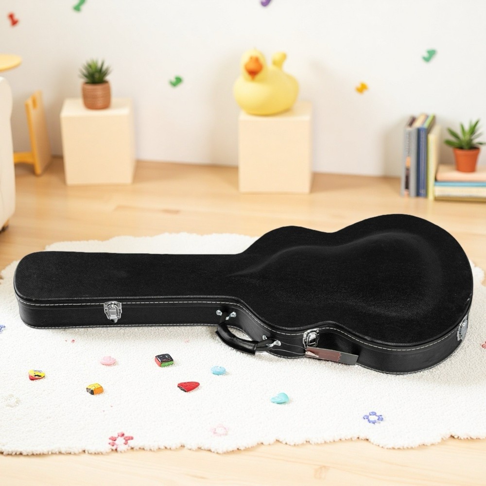ES-335 Style Jazz Electric Guitar Hardshell Case - Lockable, Padded, Black