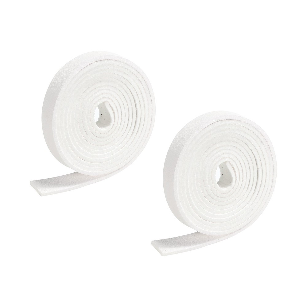 Faux Leather Straps Strip Leather String 0.8cm/0.31" Width, White,2pcs