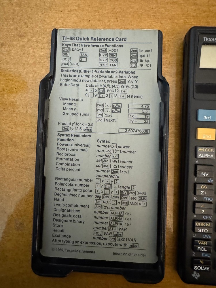 Texas Instruments TI-68 Calculator