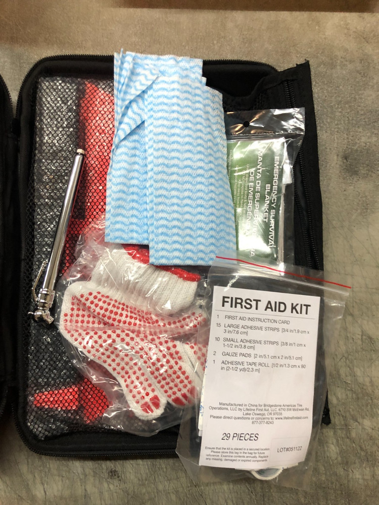 Bridgestone Roadside Assistance Kit 12 Items Auto Safety Accident Set