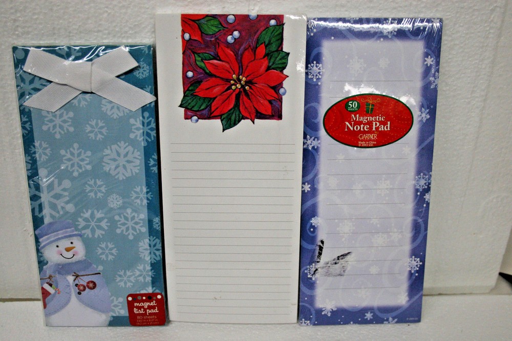 Magnetic note pads Christmas theme  3 different pads