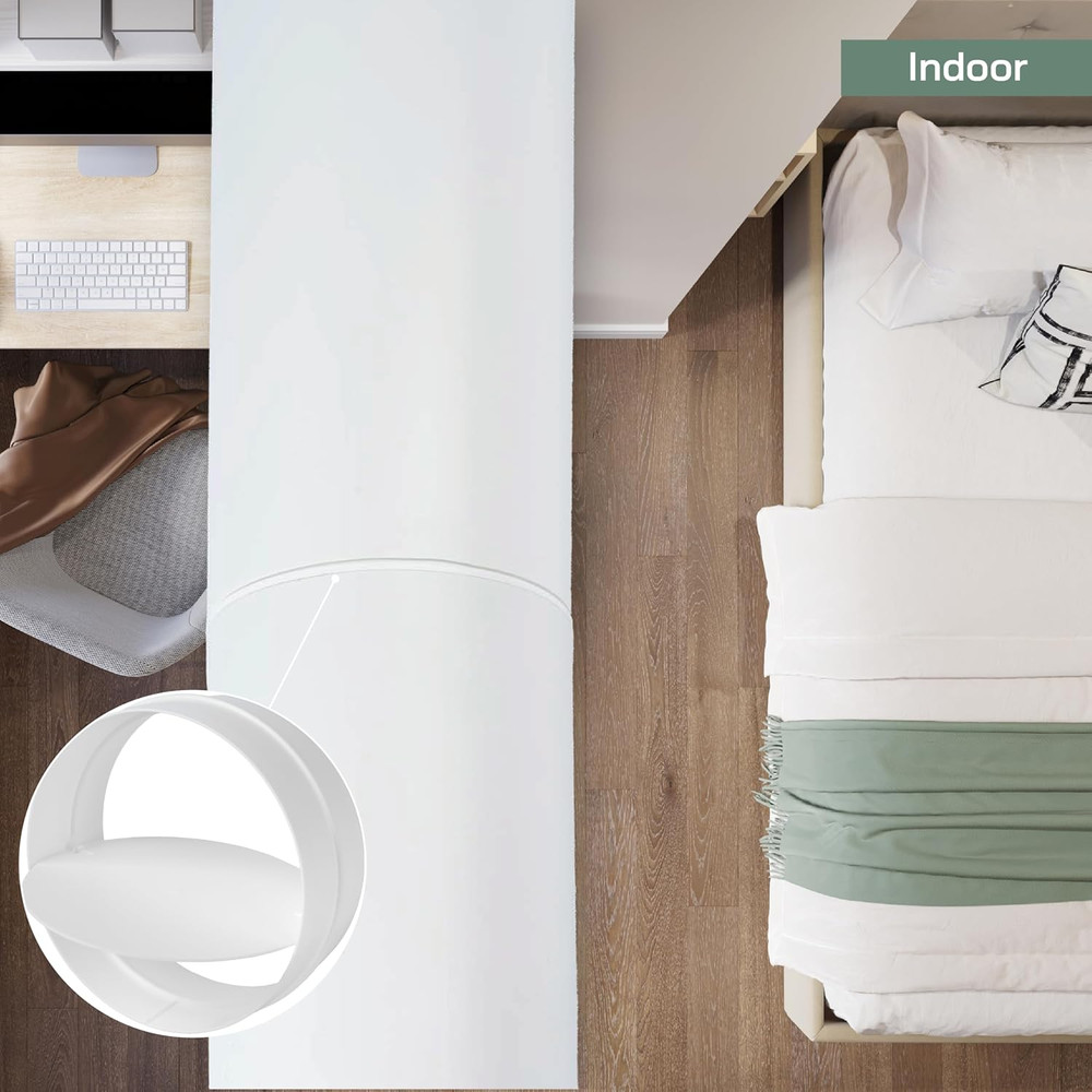 6'' Inch - Backdraft Dampers - Backflow Shutter - ABS Plastic - One-Way Airflow