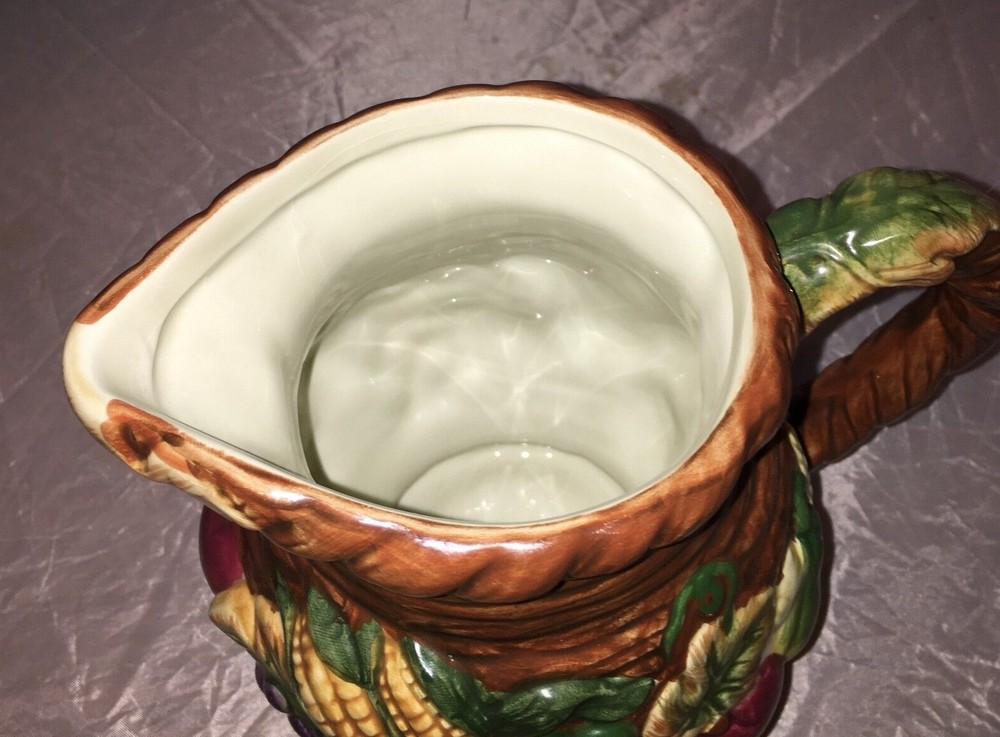 Bico Fall Harvest Ceramic 1 qt Pitcher Fruit Vegetable Produce