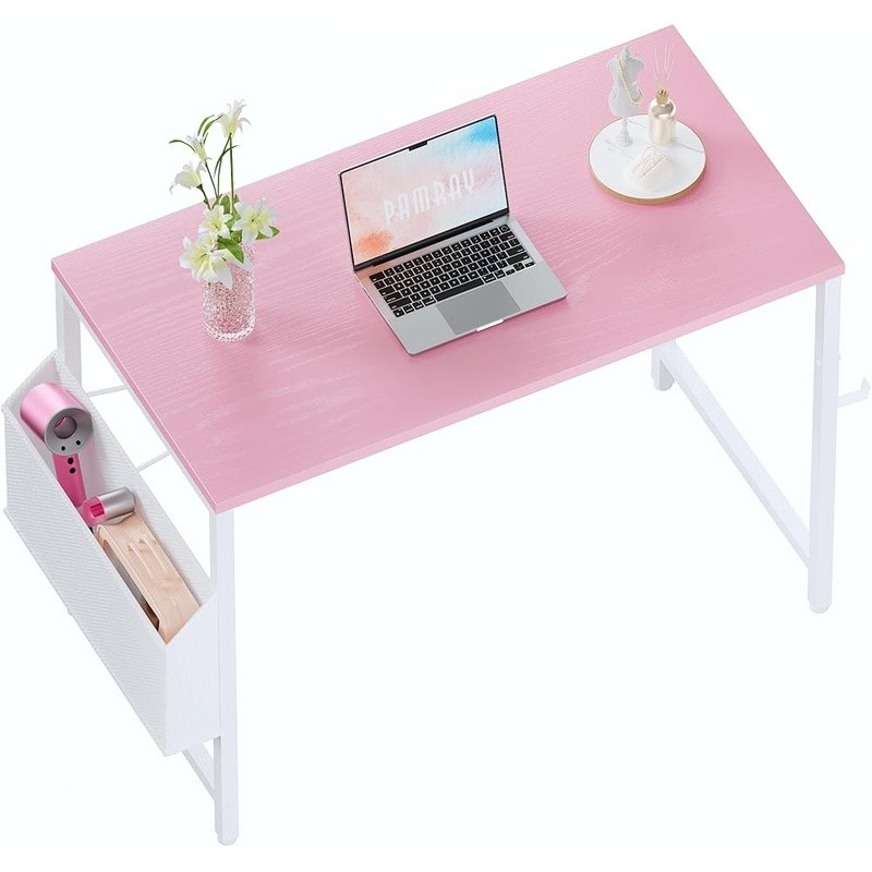 Small Computer Desk W/ Storage Bag Headphone Hook Easy Assembly Sturdy Structure