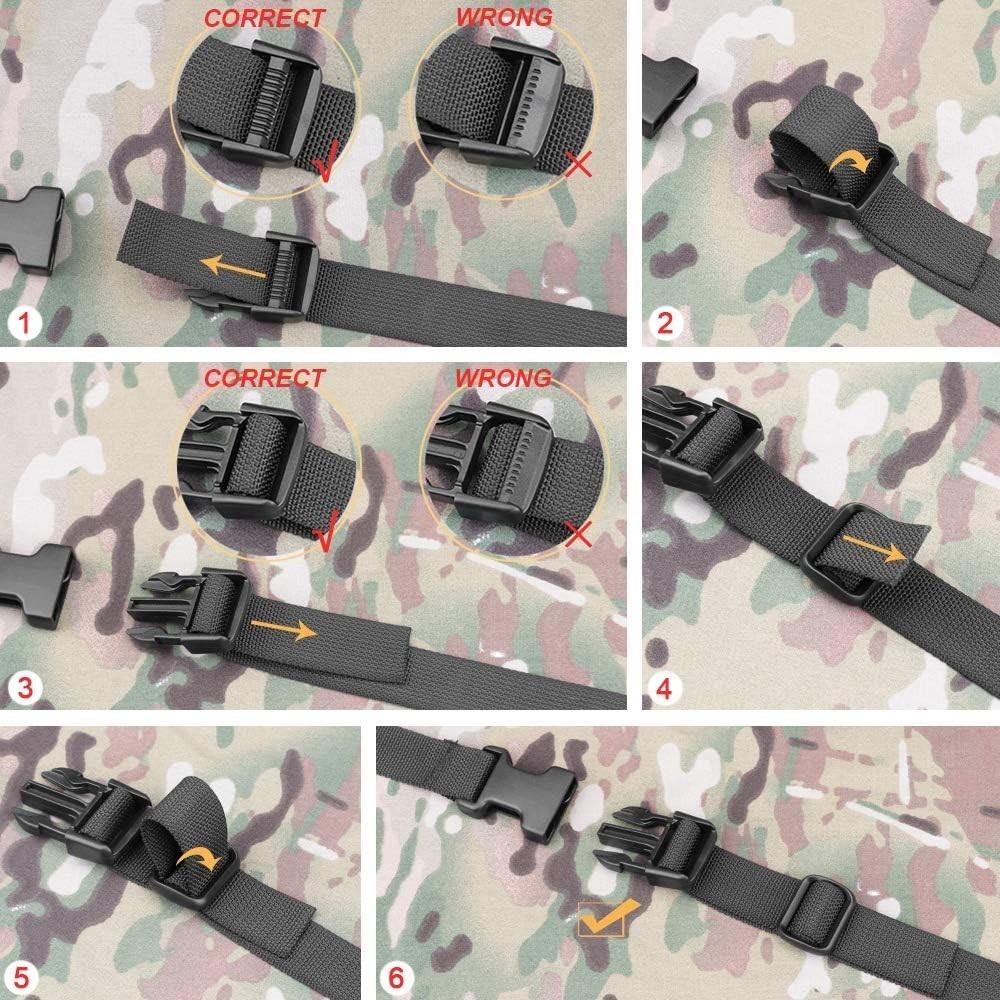 Durable Black Packing Straps - 78" Adjustable Nylon & Stainless Steel Set