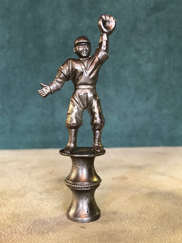 Baseball Player Catching Ball Pipe Tamper, Solid Fine Pewter