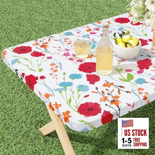 Rectangle Vinyl Tablecloth, Fitted Table 72" x 30" (Rectangular) Off White