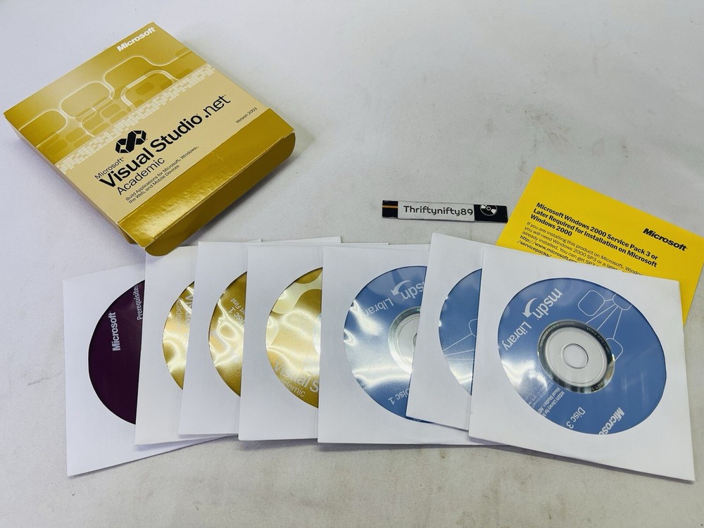 Microsoft Visual Studio .net 2003 Academic with Box CDs Key ( Missing One CD)