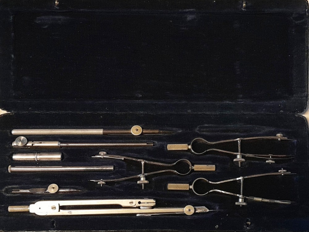 vintage draughtmans drawing set steel