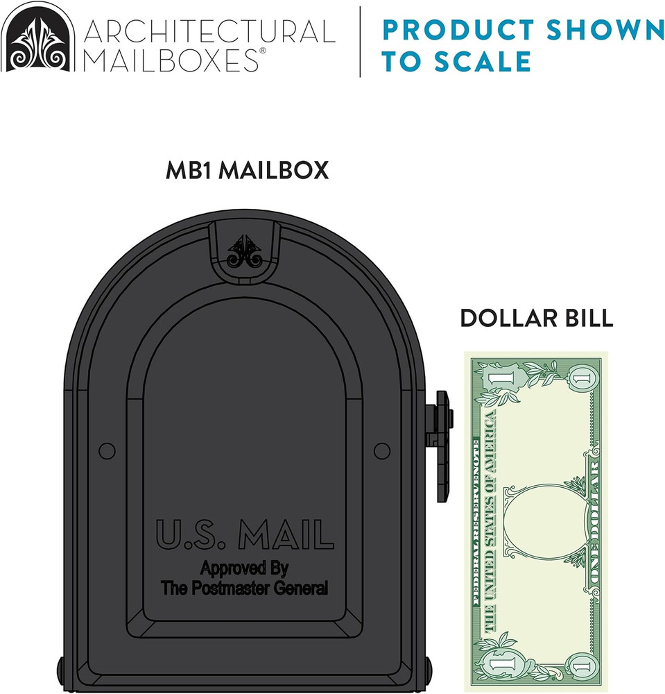 Stylish 7680B-10 Mailbox and In-Ground Post Kit - Medium Size, Black