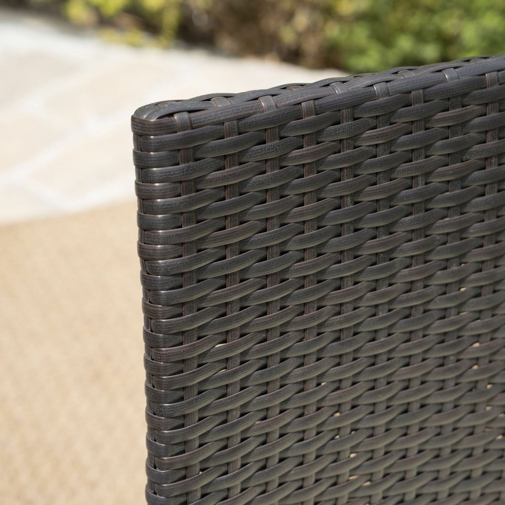 Carmela Outdoor 5pc Multibrown Wicker Dining Set