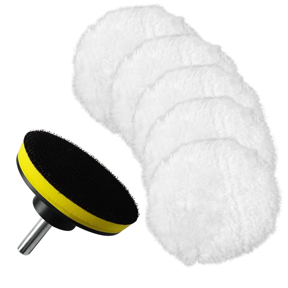Quadafy 7 Piece 3 Inch Wool Buffing Pad, Drill Buffer 7 3