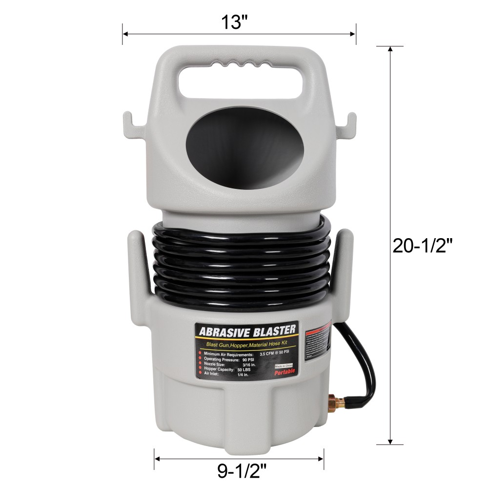 Abrasive Blaster Sandblasting Gun Kit, for Rust Removal, Paint Stripping