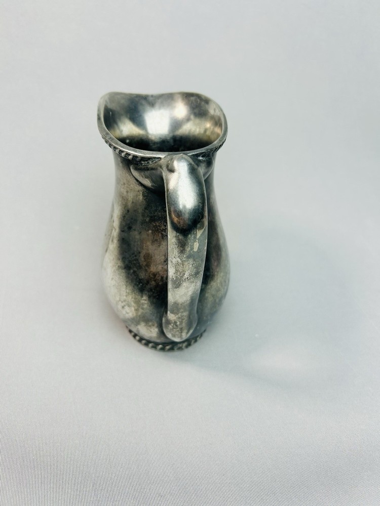 Vintage Silver Soldered Small Metal Pitcher READ